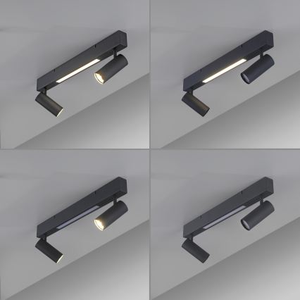 Schöner Wohnen 11793-18 - LED точково осветително тяло DANTE 2xGU10/10W/230V + LED/7,2W черно