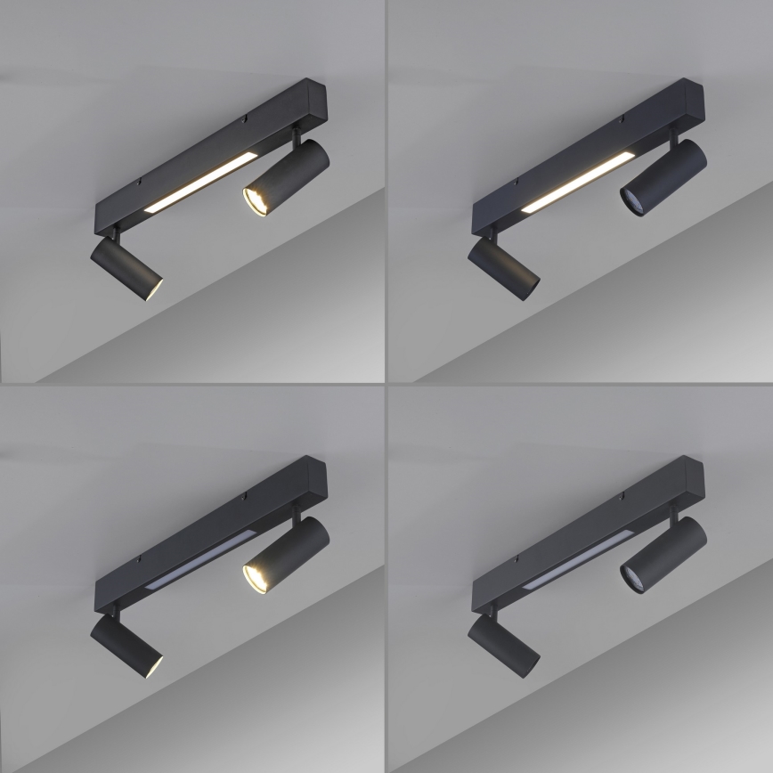 Schöner Wohnen 11793-18 - LED точково осветително тяло DANTE 2xGU10/10W/230V + LED/7,2W черно