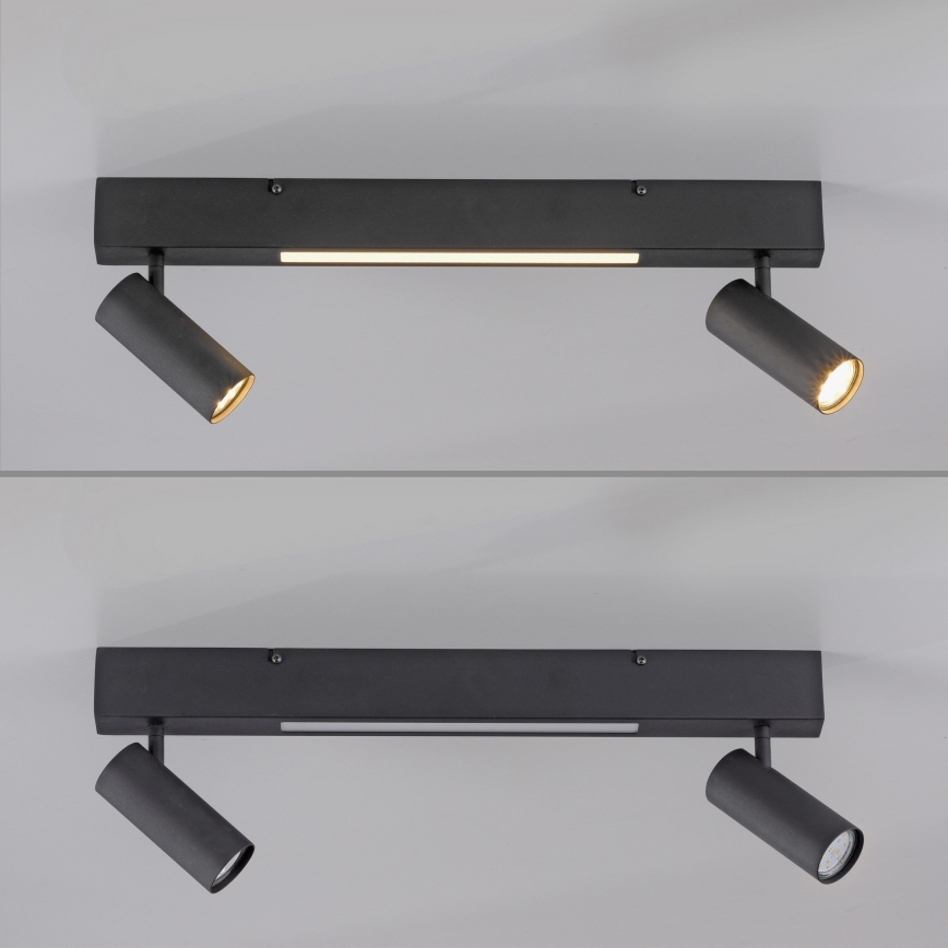 Schöner Wohnen 11793-18 - LED точково осветително тяло DANTE 2xGU10/10W/230V + LED/7,2W черно