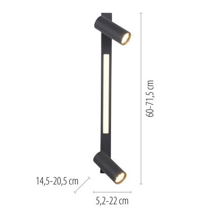 Schöner Wohnen 11793-18 - LED точково осветително тяло DANTE 2xGU10/10W/230V + LED/7,2W черно