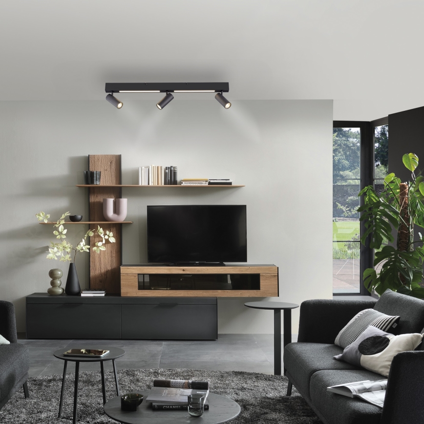 Schöner Wohnen 11794-18 - LED точково осветително тяло DANTE 3xGU10/10W/230V + LED/14,4W черно