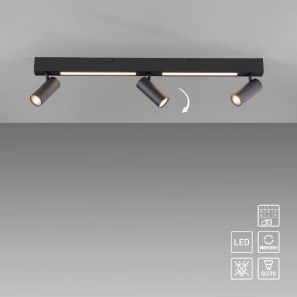 Schöner Wohnen 11794-18 - LED точково осветително тяло DANTE 3xGU10/10W/230V + LED/14,4W черно