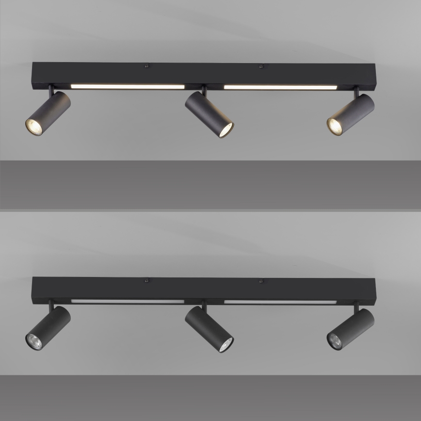 Schöner Wohnen 11794-18 - LED точково осветително тяло DANTE 3xGU10/10W/230V + LED/14,4W черно