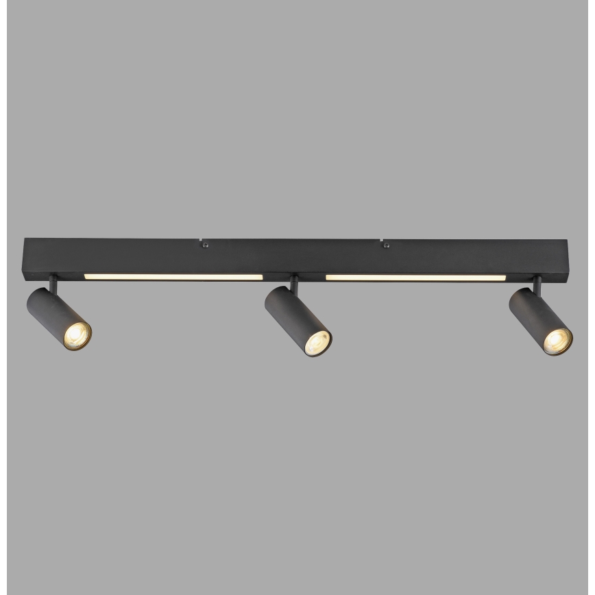 Schöner Wohnen 11794-18 - LED точково осветително тяло DANTE 3xGU10/10W/230V + LED/14,4W черно