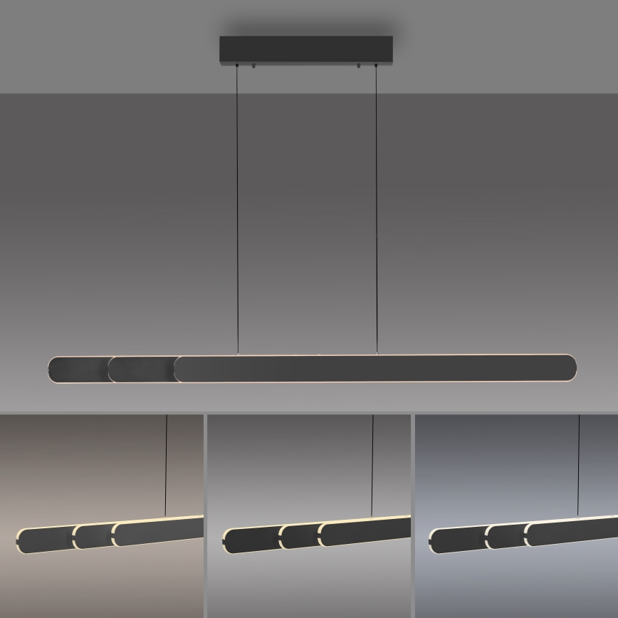 Schöner Wohnen 12577-18 - LED полилей на кабел ADRIANA ROUND с възможност за димиране 2xLED/24W/230V 2700/3000/3500/4000/5000K черен