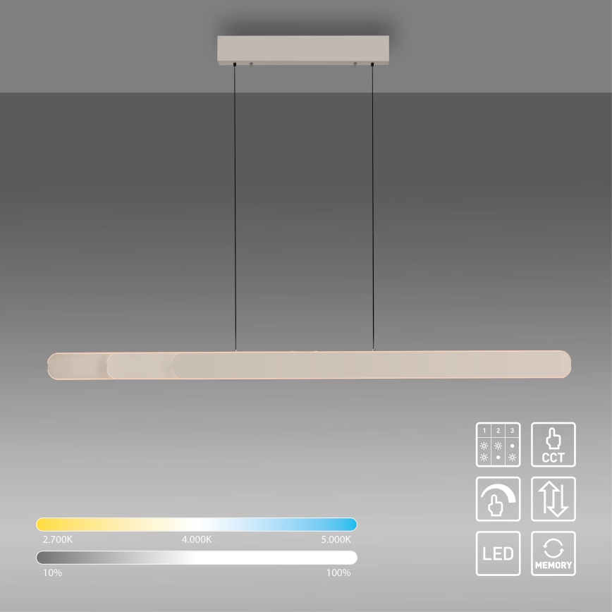 Schöner Wohnen 12577-39 - Димируема LED висяща лампа на кабел ADRIANA ROUND 2xLED/24W/230V 2700/3000/3500/4000/5000K сива