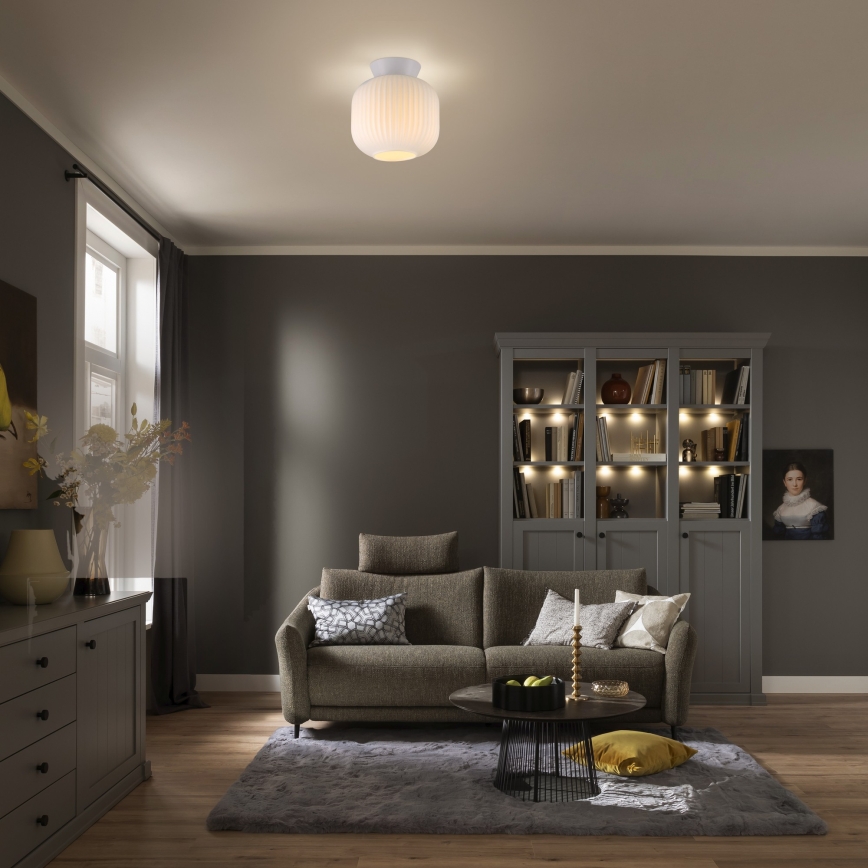 Schöner Wohnen 13574-16 - Таванно осветително тяло NAMI 1xE27/25W/230V диаметър 20 см бяло