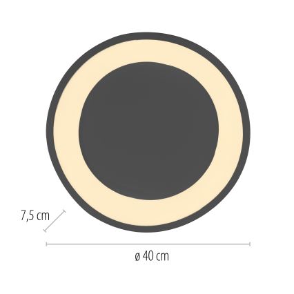 Schöner Wohnen 14233-18 - димируемо LED таванно осветително тяло MONTA LED/21W/230V Ø 40 см черно