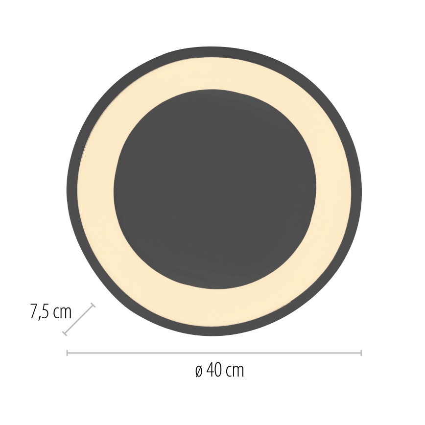 Schöner Wohnen 14233-18 - димируемо LED таванно осветително тяло MONTA LED/21W/230V Ø 40 см черно