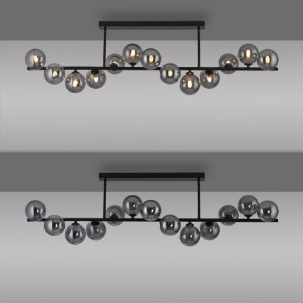 Schöner Wohnen 14505-18 - LED полилей, монтиран на тръба DUBAI 13xG9/3W/230V черен/опушен