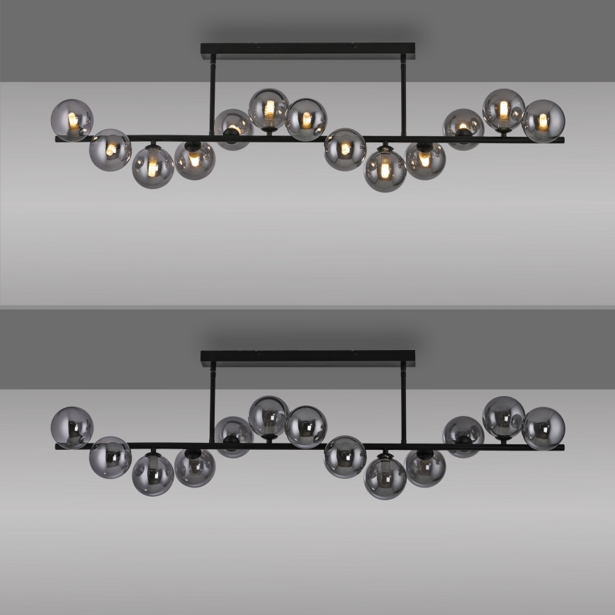Schöner Wohnen 14505-18 - LED полилей, монтиран на тръба DUBAI 13xG9/3W/230V черен/опушен