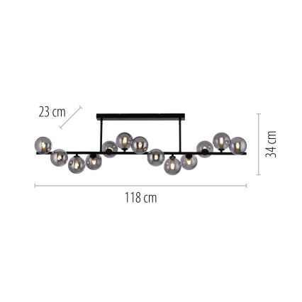 Schöner Wohnen 14505-18 - LED полилей, монтиран на тръба DUBAI 13xG9/3W/230V черен/опушен