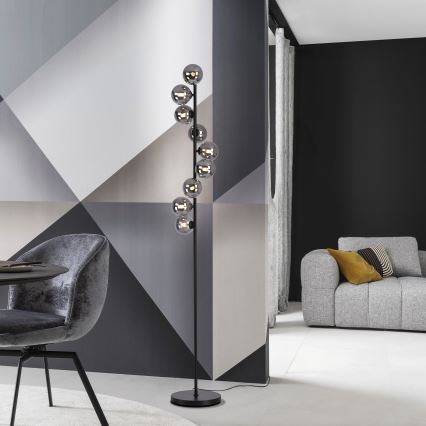 Schöner Wohnen 14506-18 - LED подова лампа DUBAI 9xG9/3W/230V черна/опушена