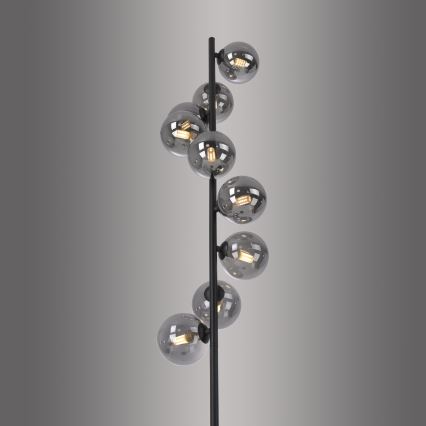 Schöner Wohnen 14506-18 - LED подова лампа DUBAI 9xG9/3W/230V черна/опушена