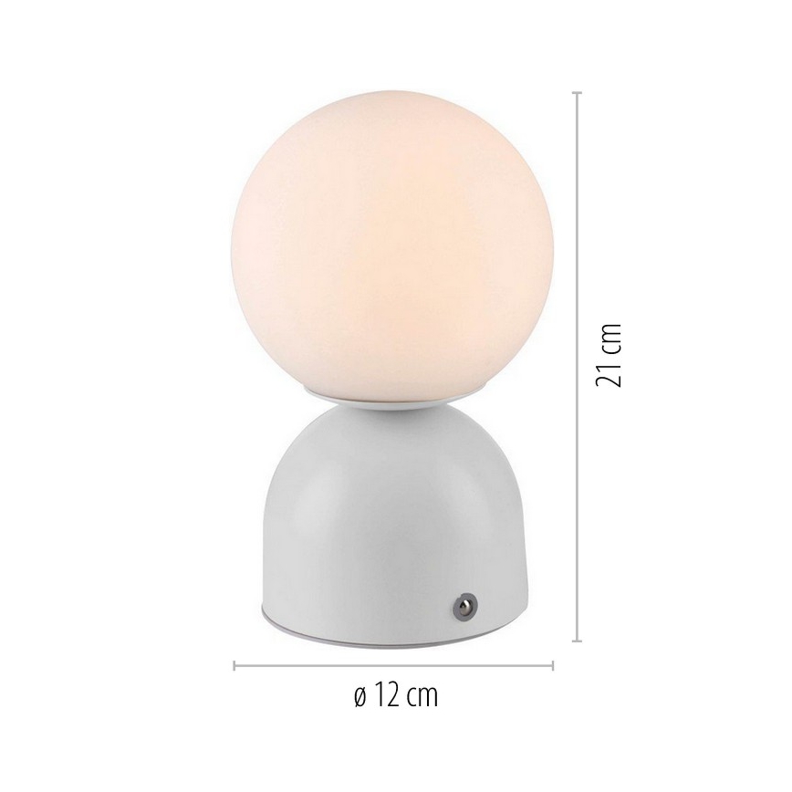 Schöner Wohnen 19218-16 - Настолна презареждаема LED лампа RUDI със сензорно димиране LED/1,2W/5V 3000-6000K 1200 mAh бяла