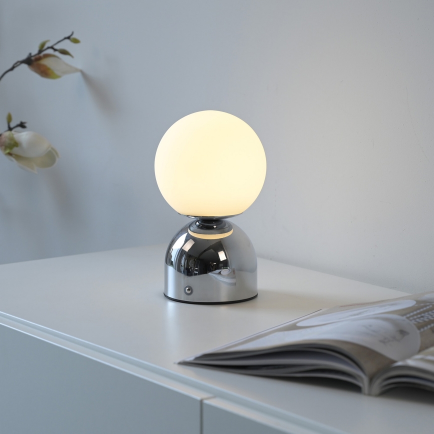 Schöner Wohnen 19218-17 - LED димируема сензорна презареждаема настолна лампа RUDI LED/1,2W/5V 3000-6000K 1200 mAh лъскав хром