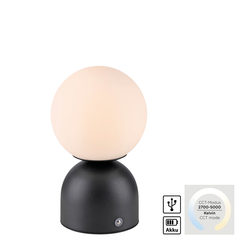 Schöner Wohnen 19218-18 - LED димируема сензорна презареждаема настолна лампа RUDI LED/1,2W/5V 3000-6000K 1200 mAh черна