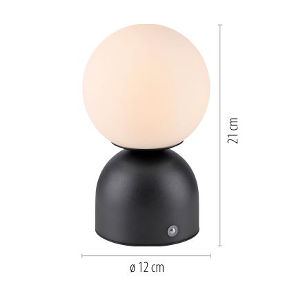 Schöner Wohnen 19218-18 - LED димируема сензорна презареждаема настолна лампа RUDI LED/1,2W/5V 3000-6000K 1200 mAh черна