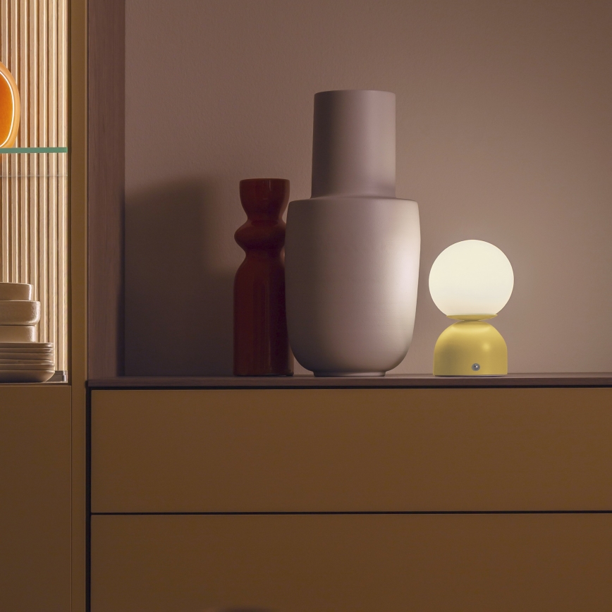 Schöner Wohnen 19218-81 - LED димируема сензорна акумулаторна настолна лампа RUDI LED/1,2W/5V 3000-6000K 1200 mAh жълта