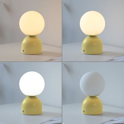 Schöner Wohnen 19218-81 - LED димируема сензорна акумулаторна настолна лампа RUDI LED/1,2W/5V 3000-6000K 1200 mAh жълта