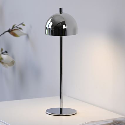 Schöner Wohnen 19244-17 - Димируема сензорна презареждаема външна настолна лампа BELLIS LED/2,5W/5V 2600 mAh IP54 лъскав хром