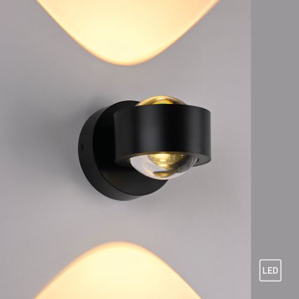 Schöner Wohnen 19331-18 - LED стенно осветително тяло CHIA 2xLED/2W/230V черно