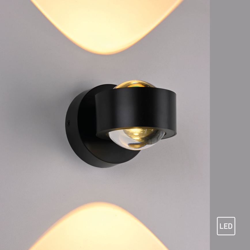 Schöner Wohnen 19331-18 - LED стенно осветително тяло CHIA 2xLED/2W/230V черно