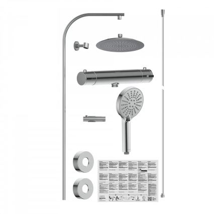 Schütte 60046 - Душ комплект с термостатен смесител MADURA FRESH, лъскав хром