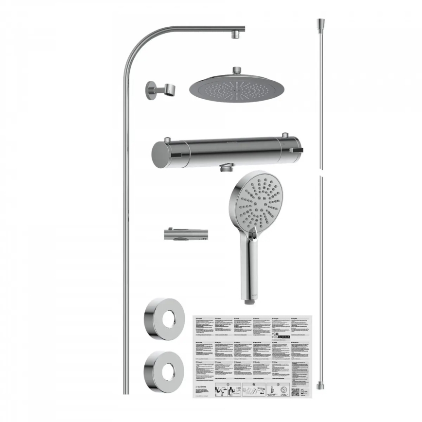 Schütte 60046 - Душ комплект с термостатен смесител MADURA FRESH, лъскав хром