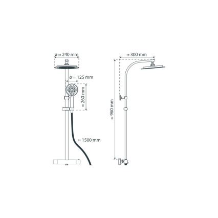 Schütte 60046 - Душ комплект с термостатен смесител MADURA FRESH, лъскав хром
