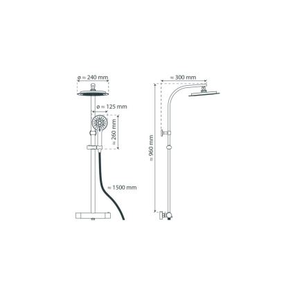 Schütte 60076 - Душ комплект с термостатен смесител MADURA FRESH черен