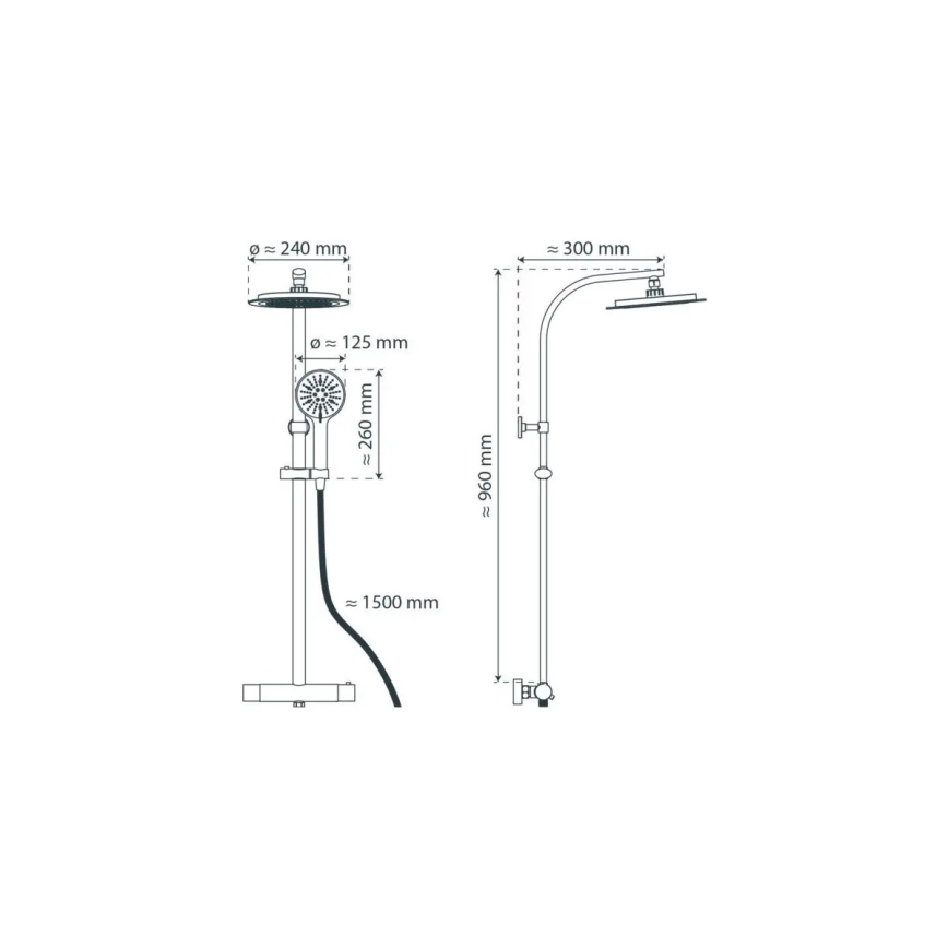 Schütte 60076 - Душ комплект с термостатен смесител MADURA FRESH черен