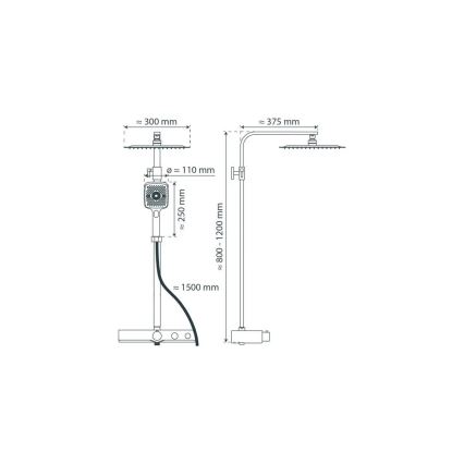 Schütte 60530 - Душ комплект с термостатичен смесител OCEAN, лъскав хром