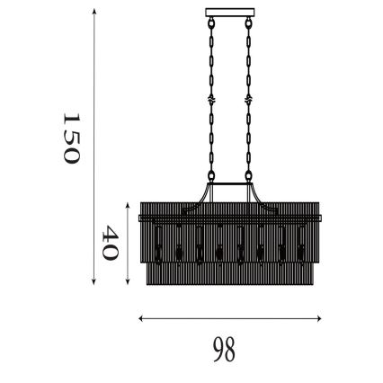 Searchlight - Полилей на верига LARA 8xE14/60W/230V
