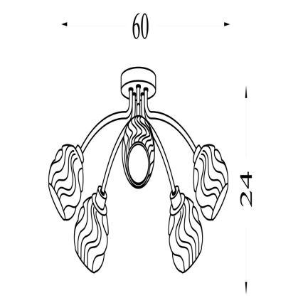 Searchlight - Плафон ASTRAL 5xG9/33W/230V златист