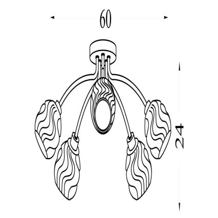Searchlight - Плафонен полилей ASTRAL 5xG9/33W/230V матов хром