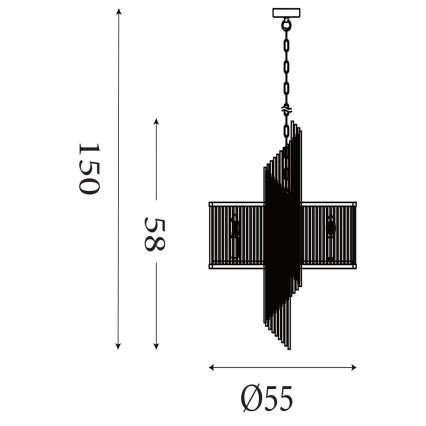 Searchlight - Полилей на верига LARA 6xE14/60W/230V