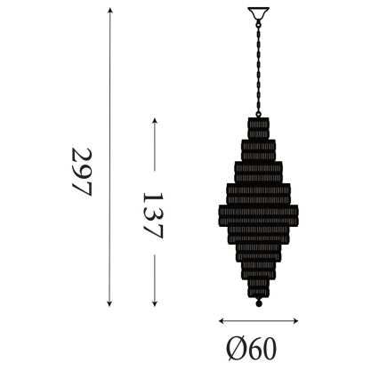 Searchlight - Полилей на верига EMPIRE 13xE14/60W/230V