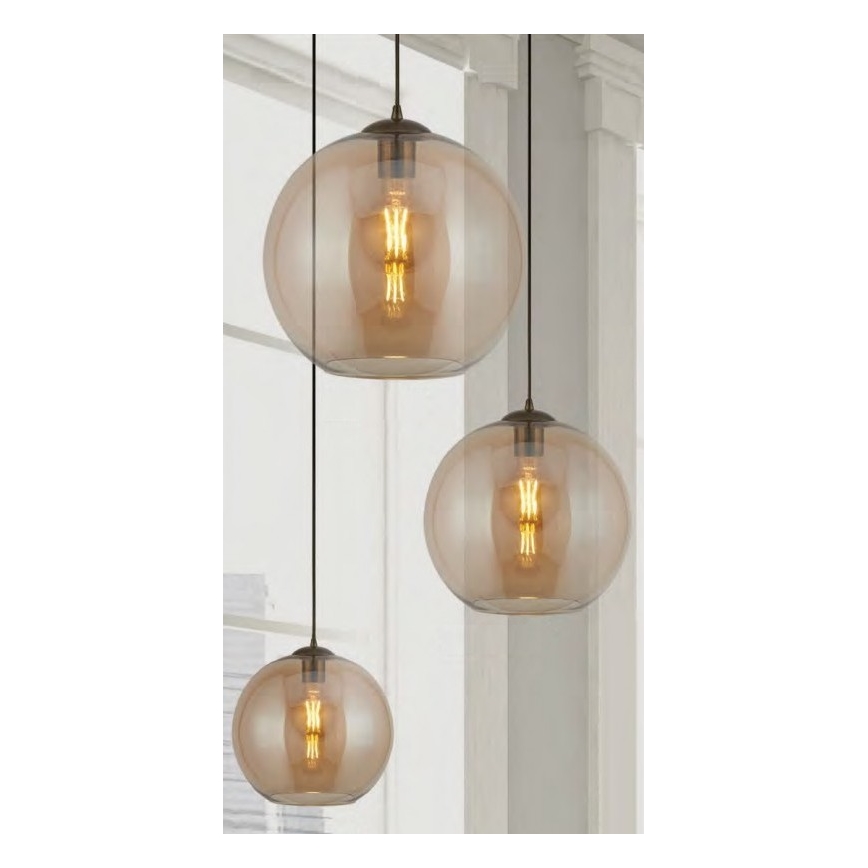 Searchlight - Висящ полилей BALL 1xE27/60W/230V кафяв