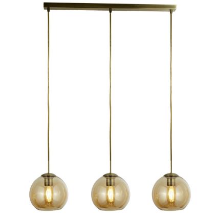 Searchlight - Полилей на въже PENDANT 3xE27/40W/230V златна