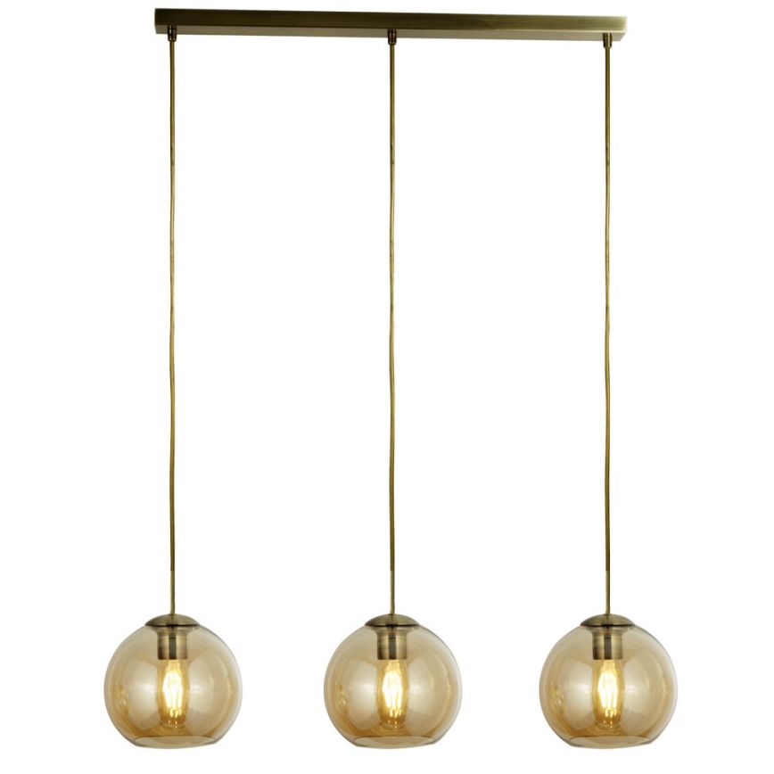 Searchlight - Полилей на въже PENDANT 3xE27/40W/230V златна
