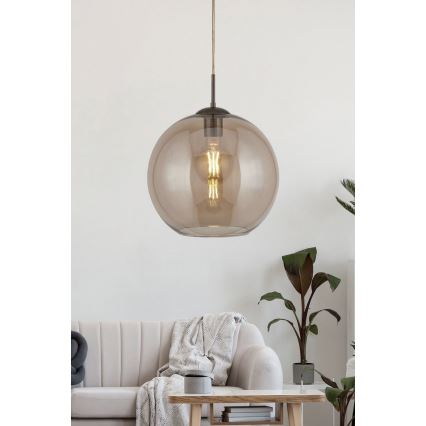Searchlight - Висящ полилей BALL 1xE27/60W/230V кафяв