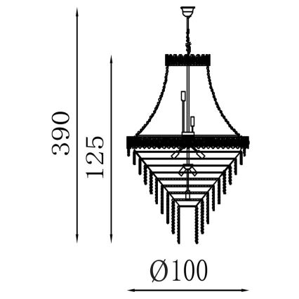Searchlight - Полилей на верига LOUIS PHILLIPE 28xE14/60W/230V