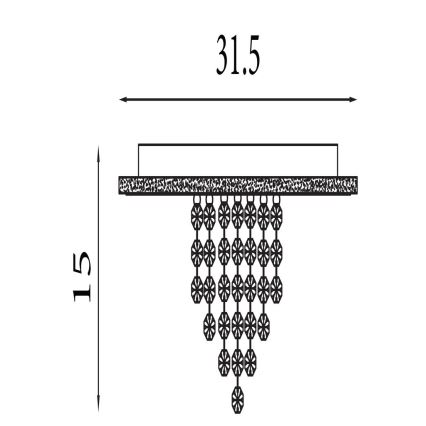 Searchlight - LED Димируемо таванно осветително тяло DELUGE LED/20W/230V Ø 31,5 см черно
