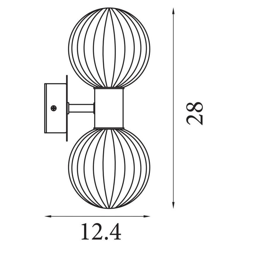 Searchlight - Настенно осветително тяло LUMINSPHERE 2xG9/7W/230V месинг