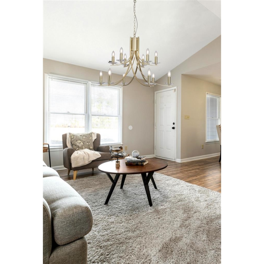 Searchlight - Полилей с верига ASCONA 12xE14/60W/230V