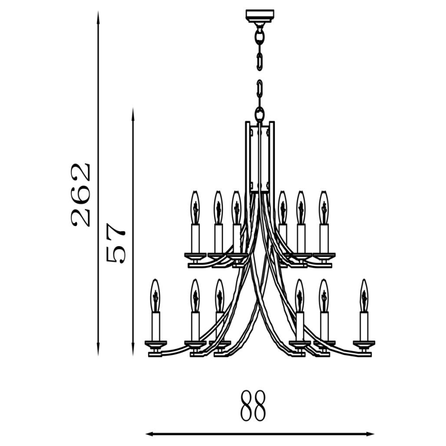 Searchlight - Полилей с верига ASCONA 12xE14/60W/230V