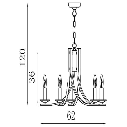 Searchlight - Полилей на верига ASCONA 5xE14/60W/230V