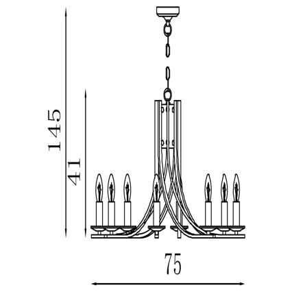 Searchlight - Полилей на верига ASCONA 8xE14/60W/230V