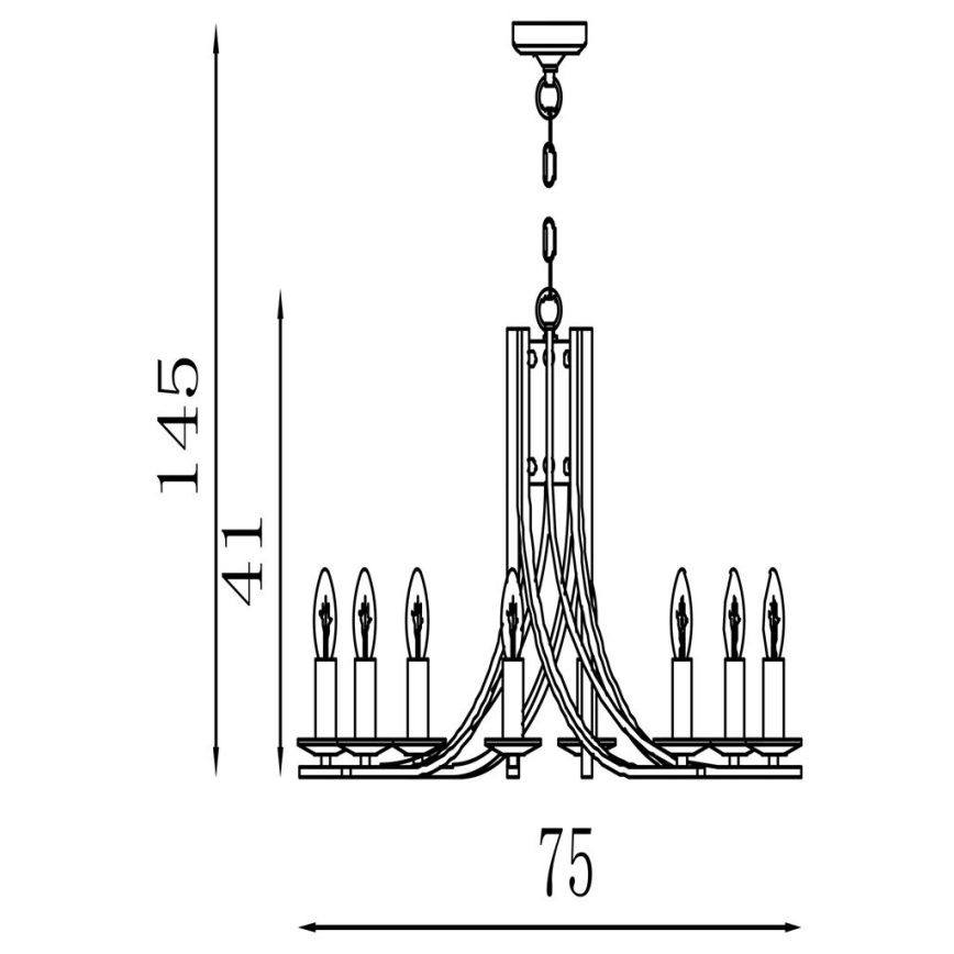 Searchlight - Полилей на верига ASCONA 8xE14/60W/230V